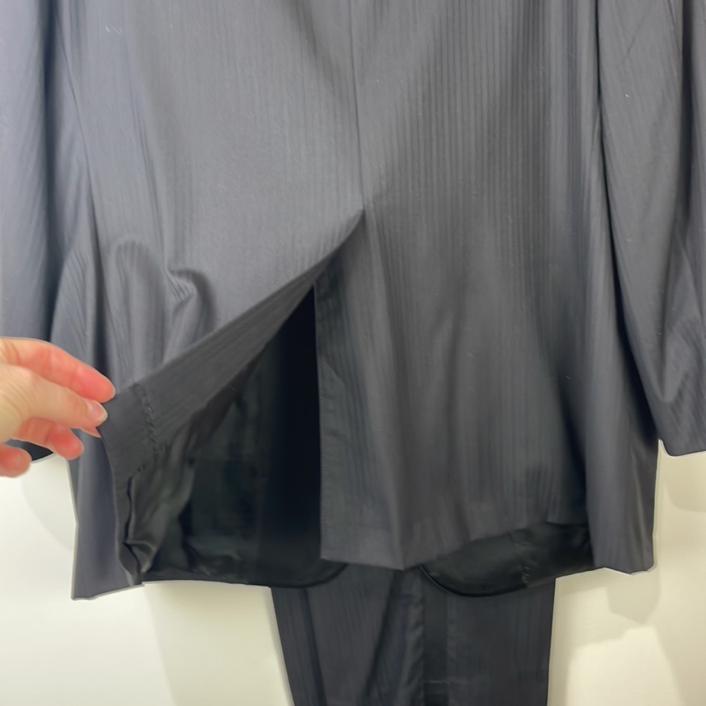 Royal Classic Tom James Black Pinstripe Custom Tux Tuxedo Suit One-button 46 - Picture 7 of 16